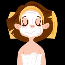 Illustration of a facial treatment with a face mask