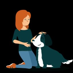 Illustration of a dog training session